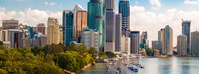 Beautiful view of residential buildings in Brisbane