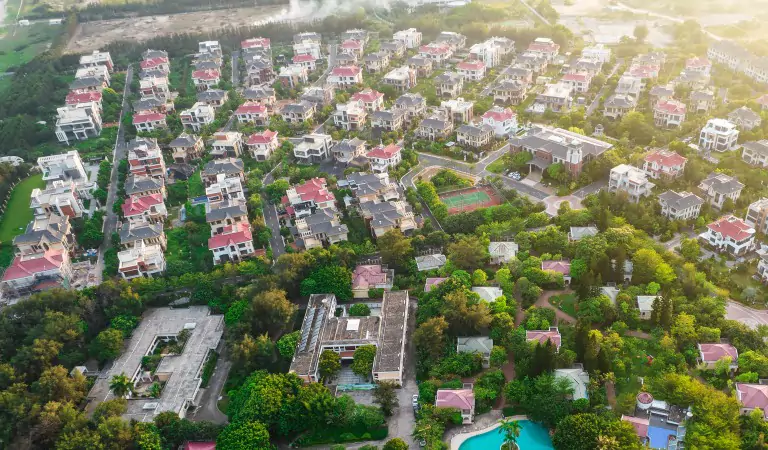 arial view of a suburb