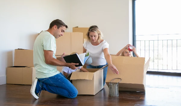 A family moving into a new home